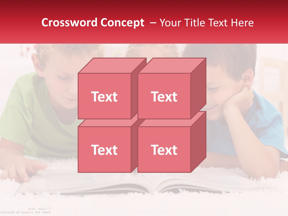 Three Children Laying On The Floor Reading A Book PowerPoint Template