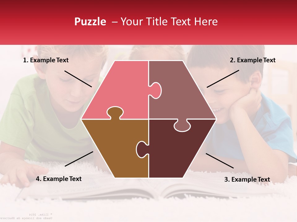 Three Children Laying On The Floor Reading A Book PowerPoint Template