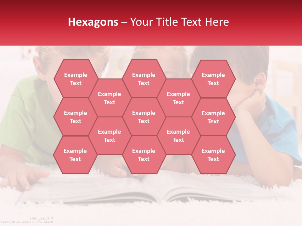 Three Children Laying On The Floor Reading A Book PowerPoint Template