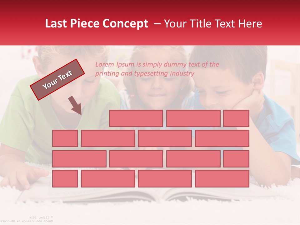 Three Children Laying On The Floor Reading A Book PowerPoint Template