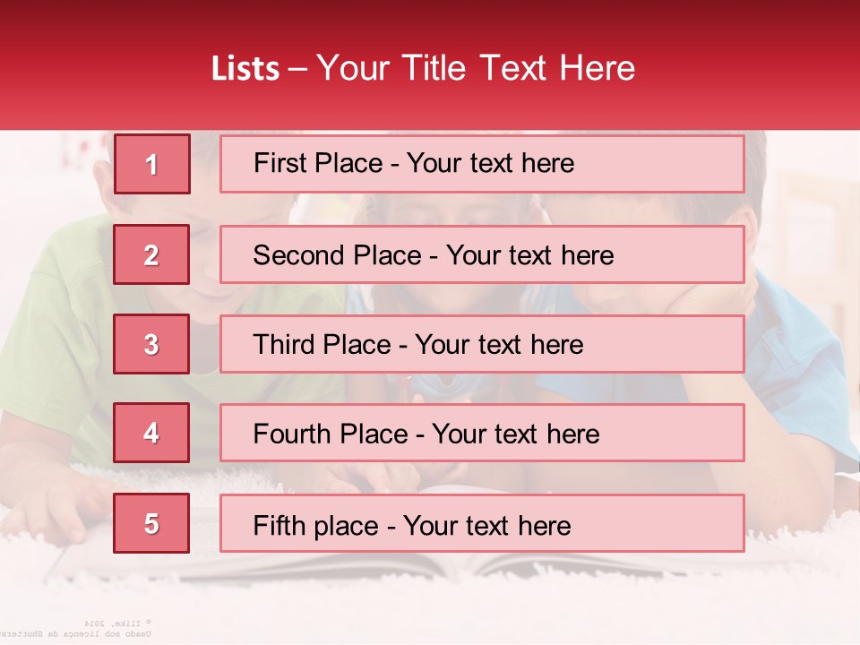 Three Children Laying On The Floor Reading A Book PowerPoint Template