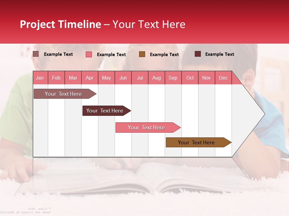 Three Children Laying On The Floor Reading A Book PowerPoint Template