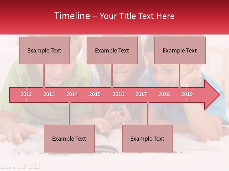 Three Children Laying On The Floor Reading A Book PowerPoint Template