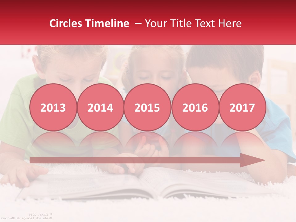 Three Children Laying On The Floor Reading A Book PowerPoint Template