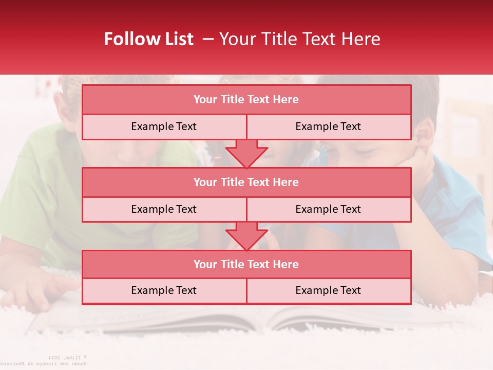Three Children Laying On The Floor Reading A Book PowerPoint Template