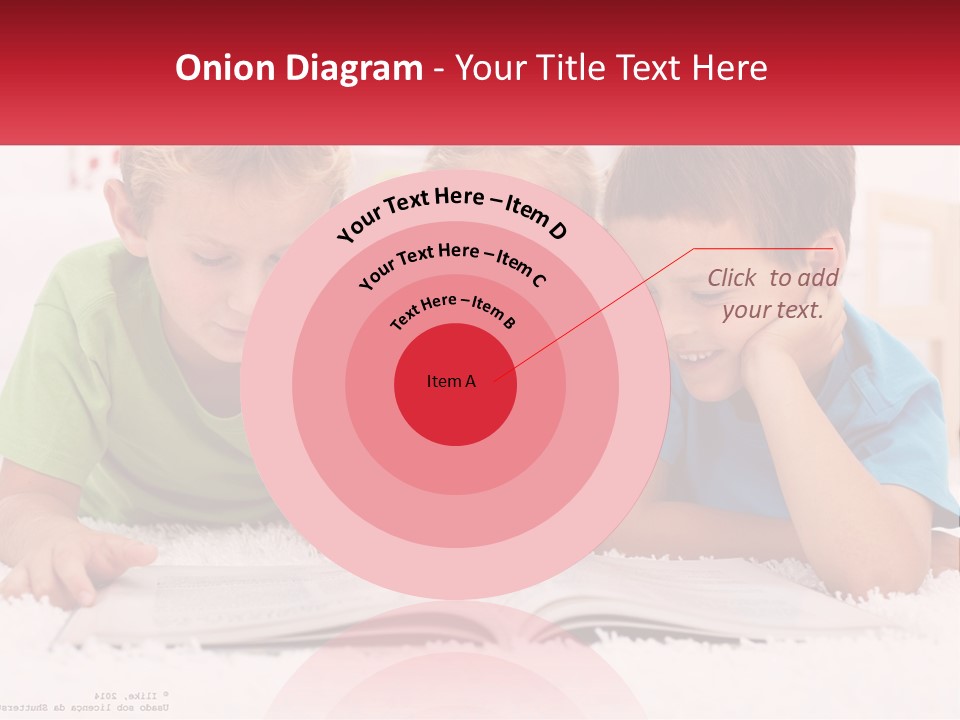 Three Children Laying On The Floor Reading A Book PowerPoint Template