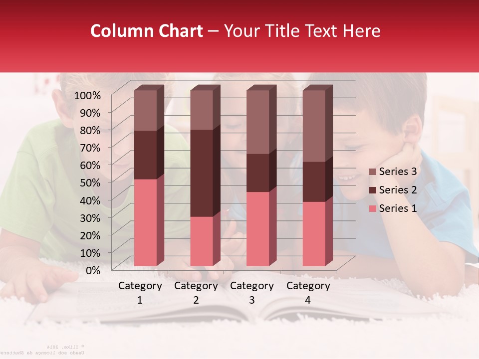Three Children Laying On The Floor Reading A Book PowerPoint Template