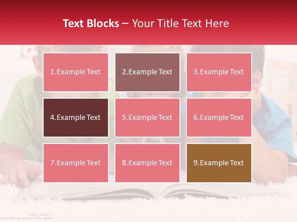 Three Children Laying On The Floor Reading A Book PowerPoint Template