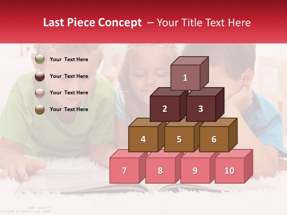 Three Children Laying On The Floor Reading A Book PowerPoint Template