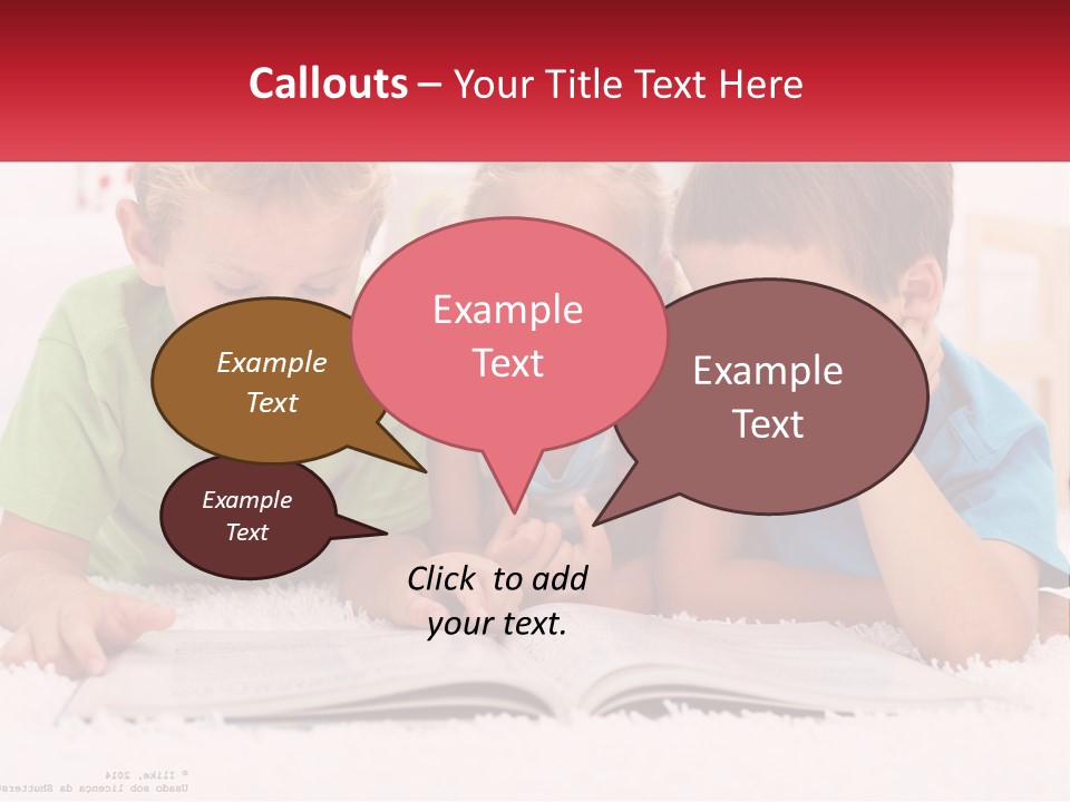 Three Children Laying On The Floor Reading A Book PowerPoint Template