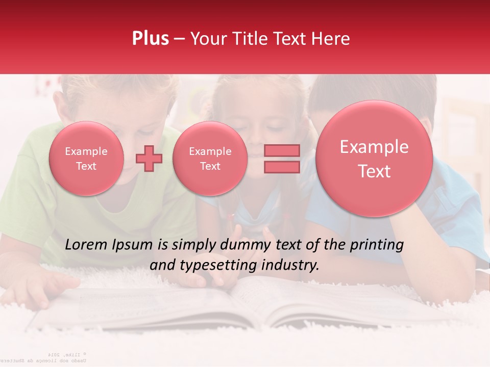 Three Children Laying On The Floor Reading A Book PowerPoint Template