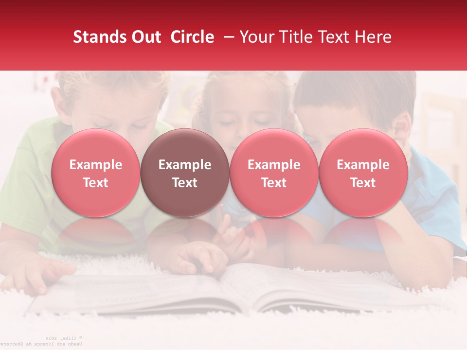 Three Children Laying On The Floor Reading A Book PowerPoint Template