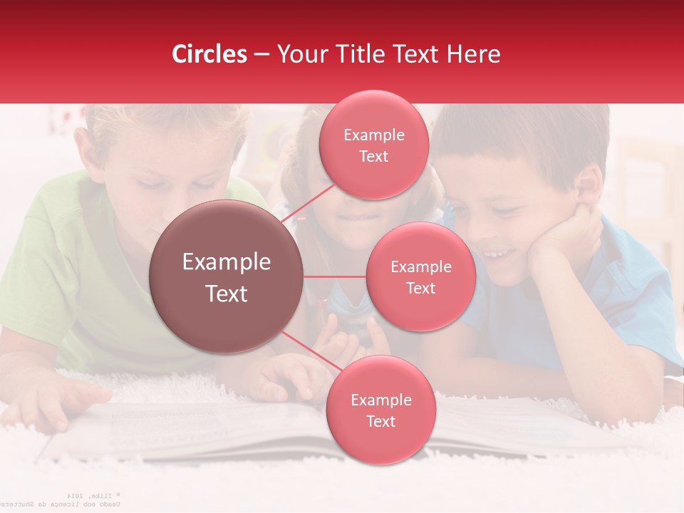 Three Children Laying On The Floor Reading A Book PowerPoint Template