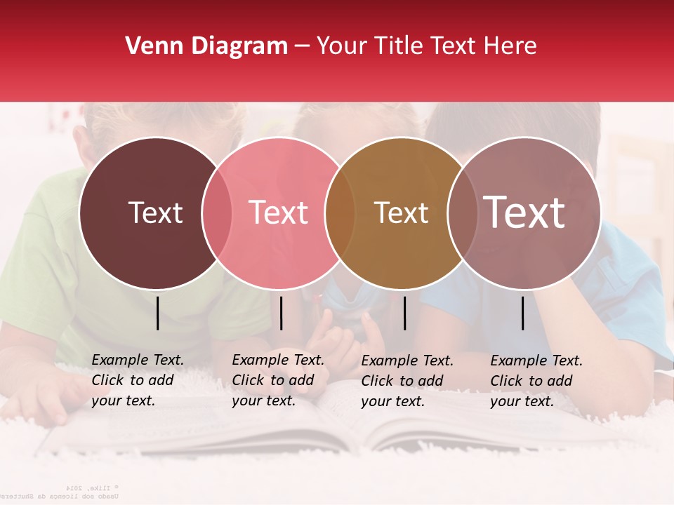 Three Children Laying On The Floor Reading A Book PowerPoint Template