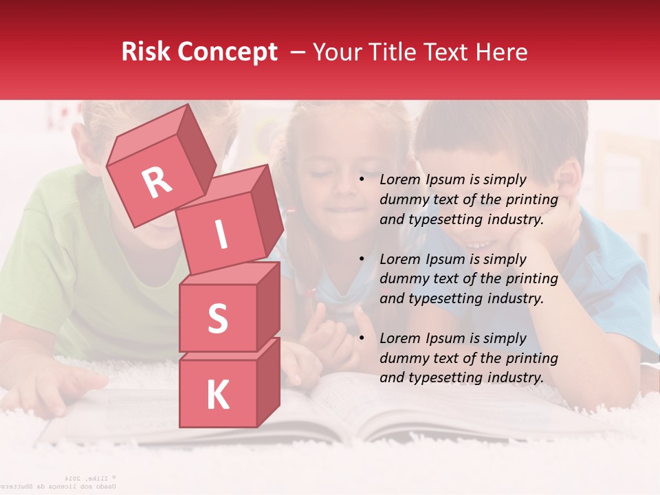 Three Children Laying On The Floor Reading A Book PowerPoint Template