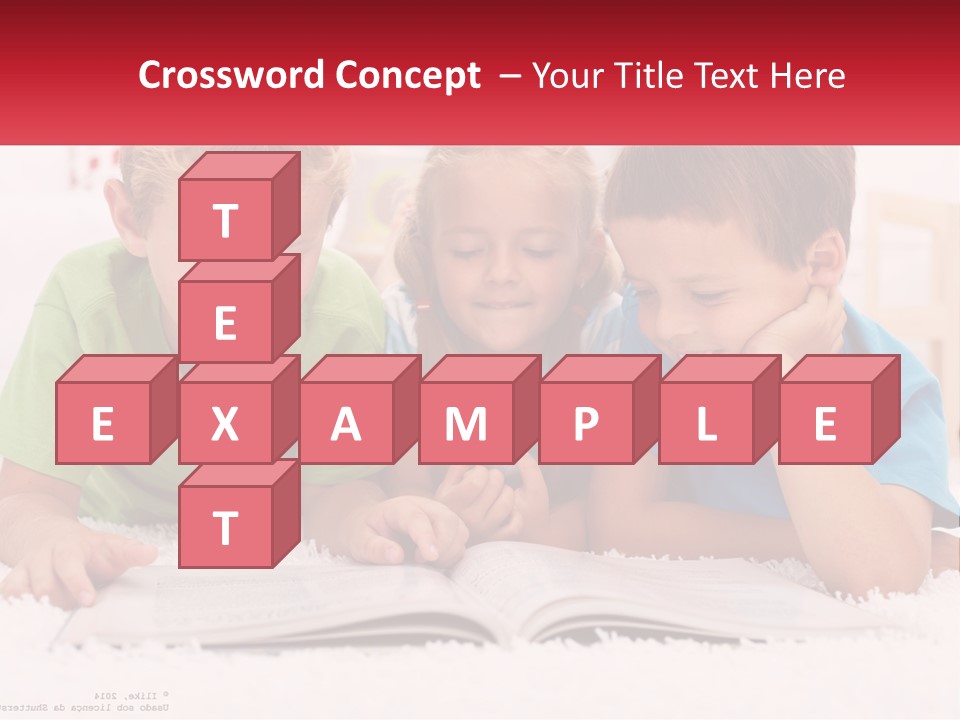 Three Children Laying On The Floor Reading A Book PowerPoint Template