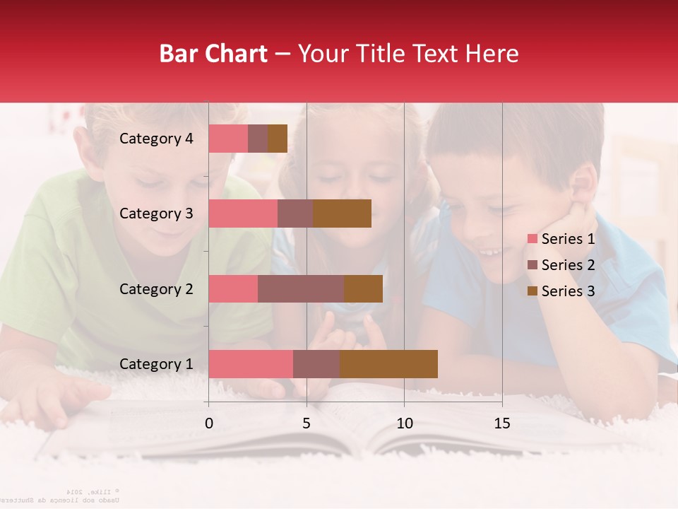 Three Children Laying On The Floor Reading A Book PowerPoint Template