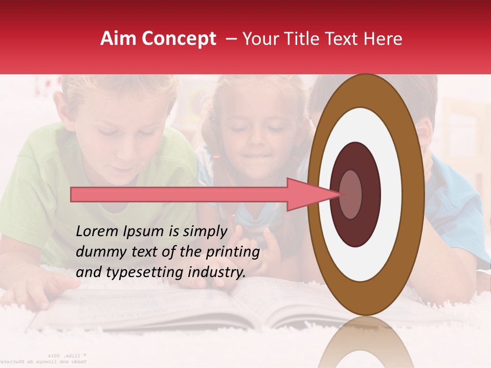 Three Children Laying On The Floor Reading A Book PowerPoint Template