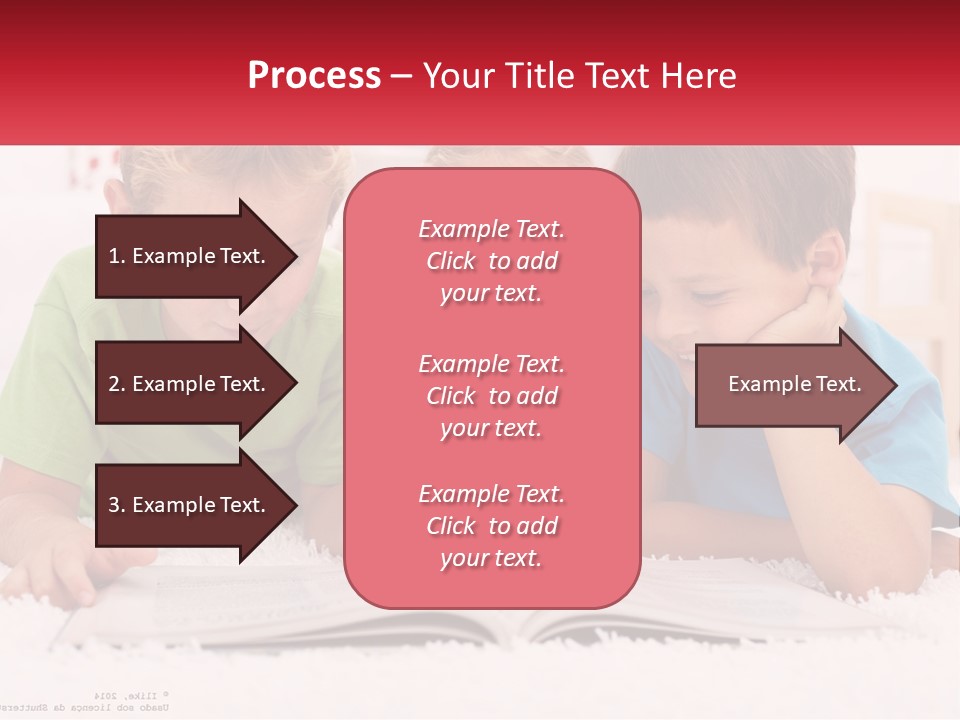 Three Children Laying On The Floor Reading A Book PowerPoint Template