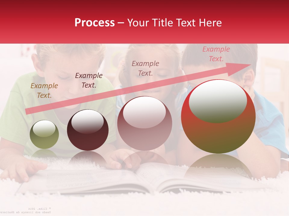 Three Children Laying On The Floor Reading A Book PowerPoint Template