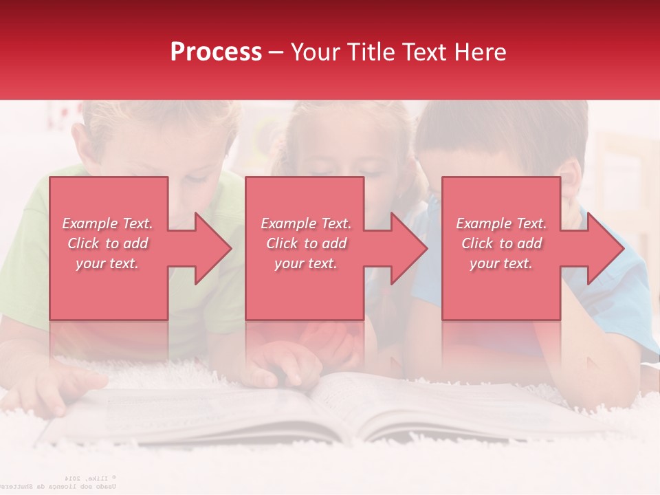 Three Children Laying On The Floor Reading A Book PowerPoint Template