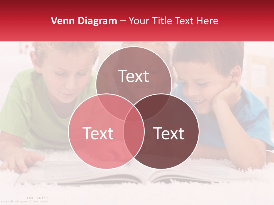 Three Children Laying On The Floor Reading A Book PowerPoint Template