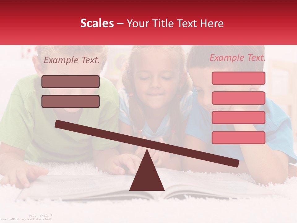 Three Children Laying On The Floor Reading A Book PowerPoint Template