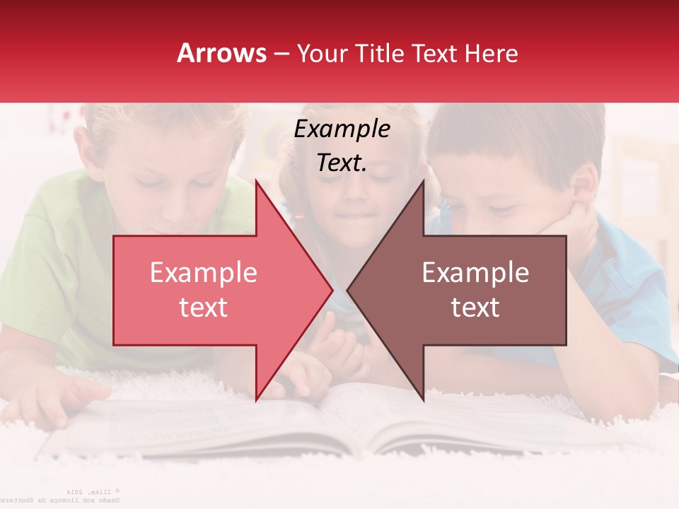 Three Children Laying On The Floor Reading A Book PowerPoint Template