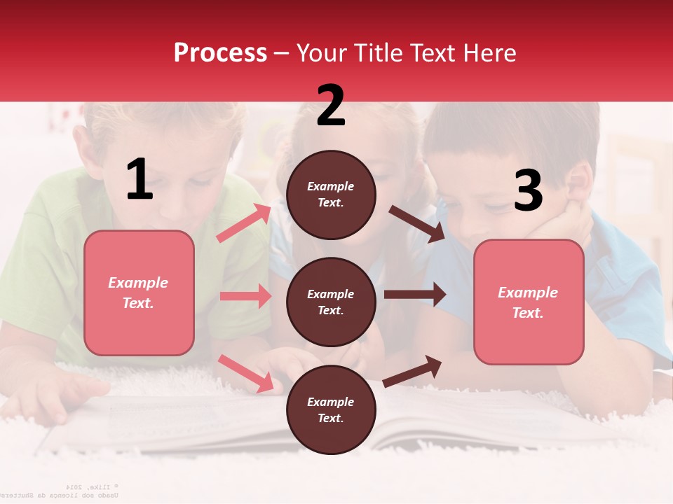 Three Children Laying On The Floor Reading A Book PowerPoint Template