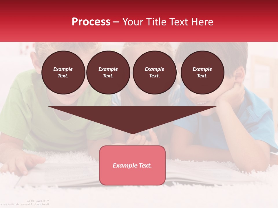 Three Children Laying On The Floor Reading A Book PowerPoint Template