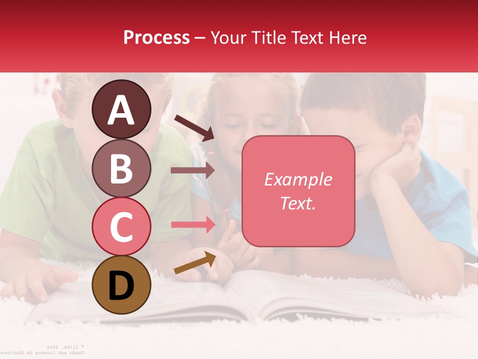 Three Children Laying On The Floor Reading A Book PowerPoint Template