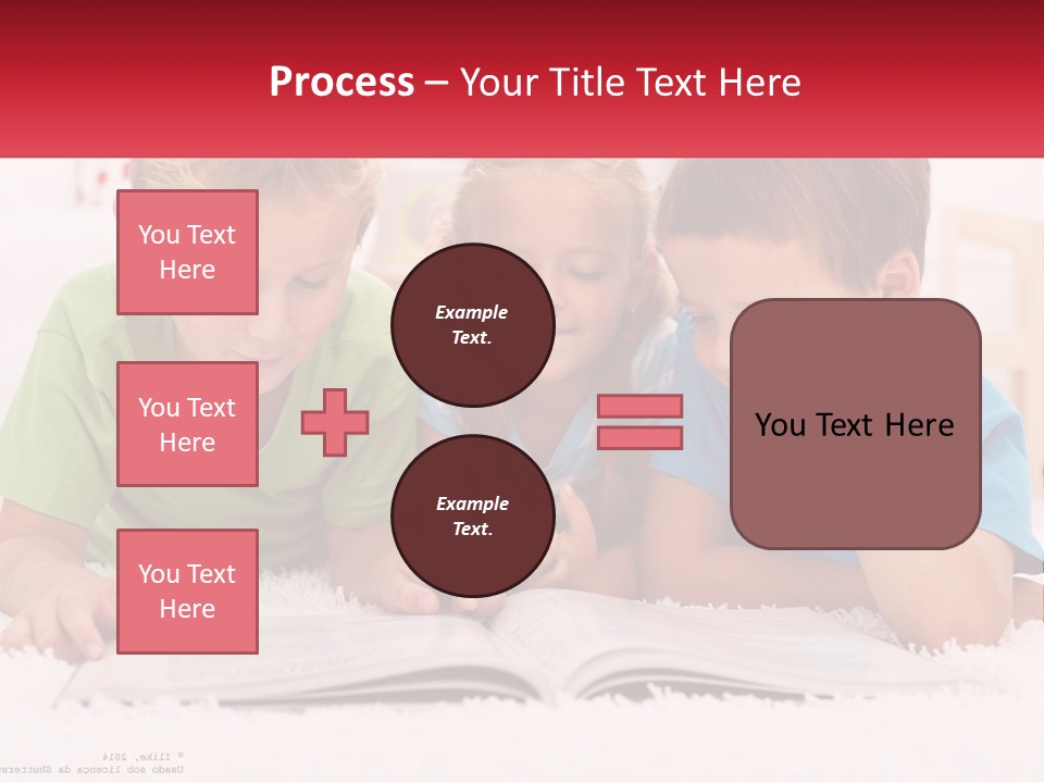 Three Children Laying On The Floor Reading A Book PowerPoint Template