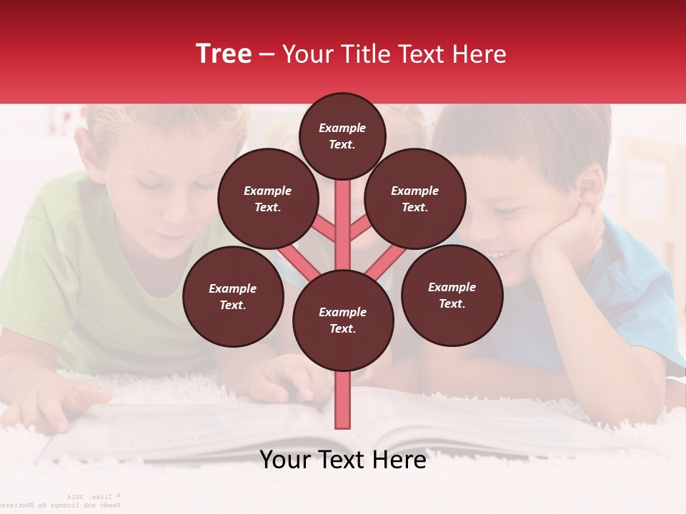 Three Children Laying On The Floor Reading A Book PowerPoint Template