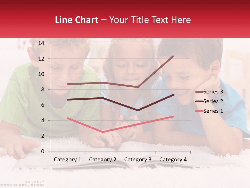 Three Children Laying On The Floor Reading A Book PowerPoint Template