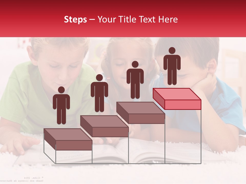 Three Children Laying On The Floor Reading A Book PowerPoint Template