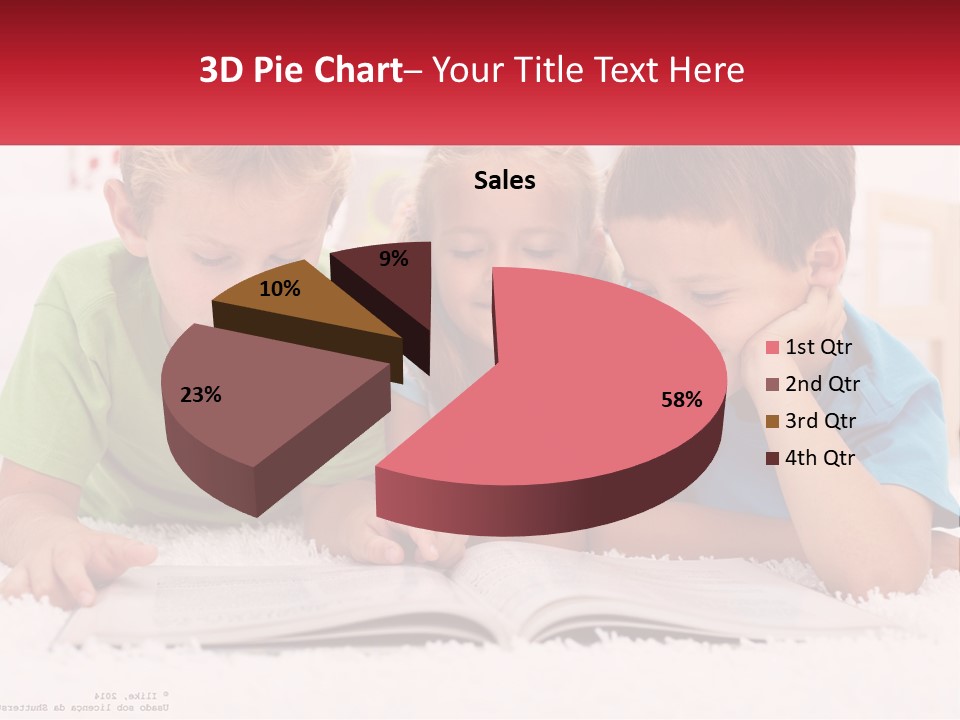 Three Children Laying On The Floor Reading A Book PowerPoint Template