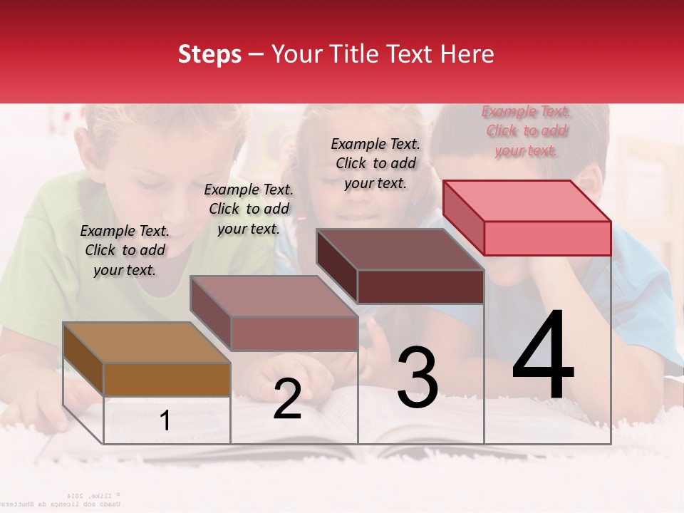 Three Children Laying On The Floor Reading A Book PowerPoint Template