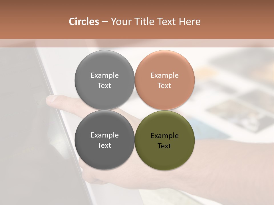 A Person Pointing At A Computer Screen On A Desk PowerPoint Template