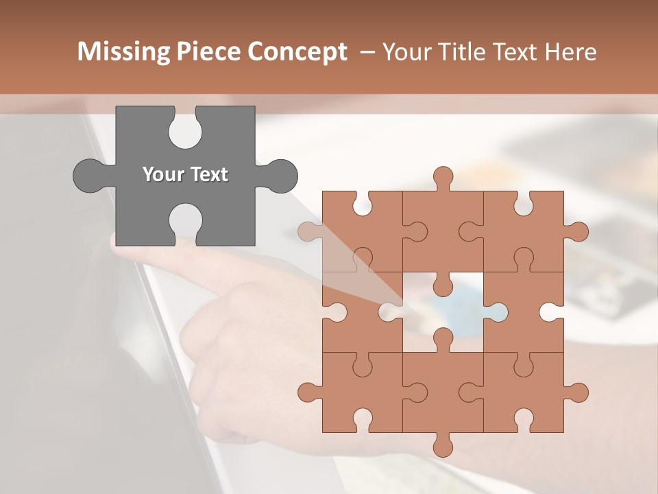 A Person Pointing At A Computer Screen On A Desk PowerPoint Template