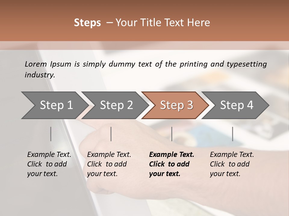 A Person Pointing At A Computer Screen On A Desk PowerPoint Template