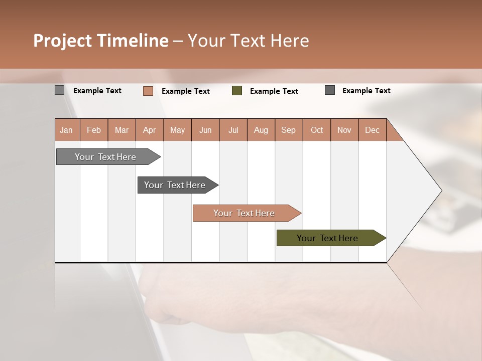 A Person Pointing At A Computer Screen On A Desk PowerPoint Template