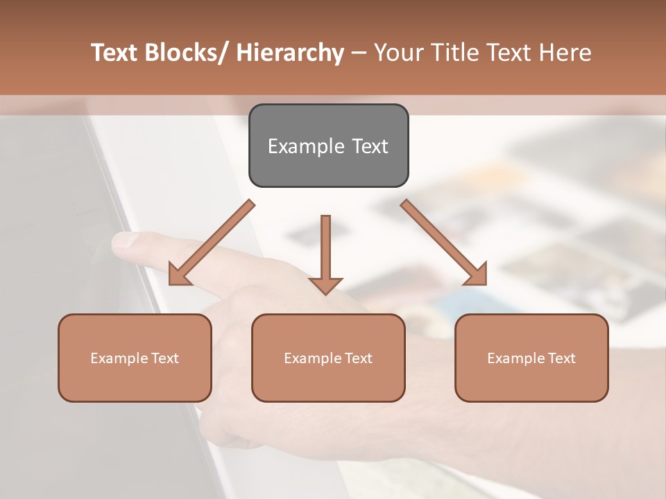 A Person Pointing At A Computer Screen On A Desk PowerPoint Template