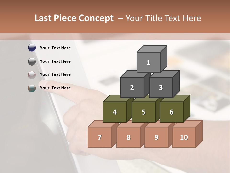 A Person Pointing At A Computer Screen On A Desk PowerPoint Template