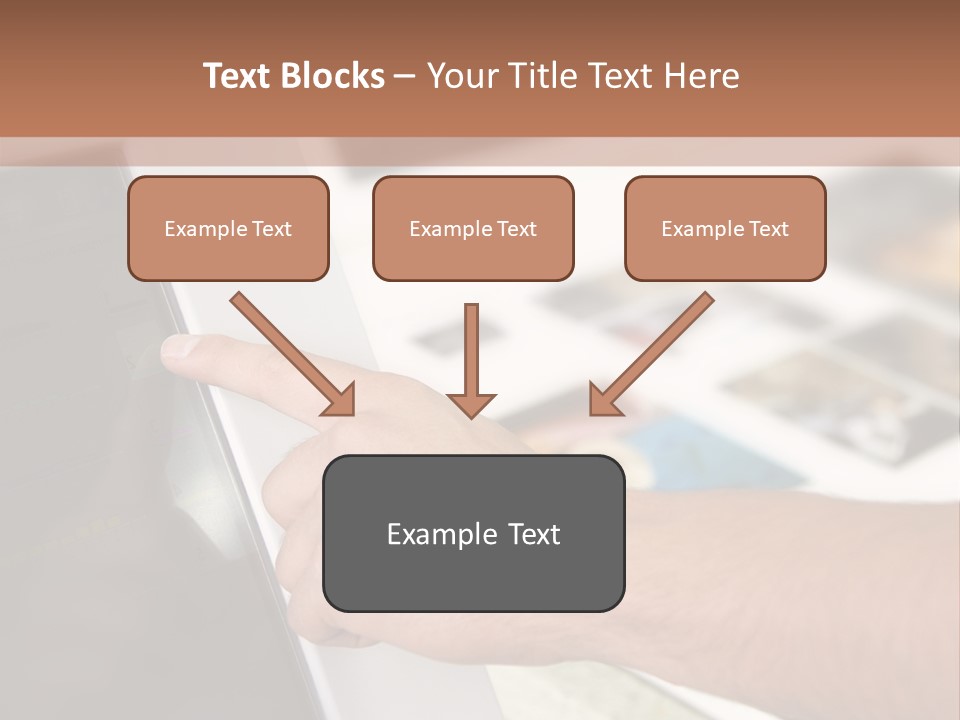 A Person Pointing At A Computer Screen On A Desk PowerPoint Template