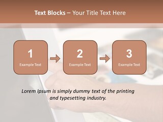 A Person Pointing At A Computer Screen On A Desk PowerPoint Template