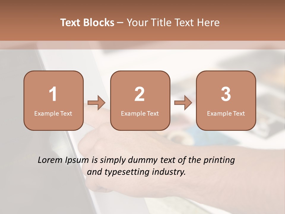A Person Pointing At A Computer Screen On A Desk PowerPoint Template