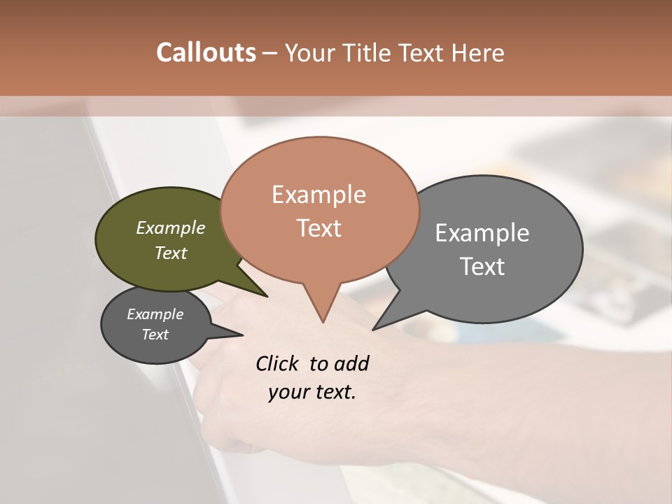 A Person Pointing At A Computer Screen On A Desk PowerPoint Template