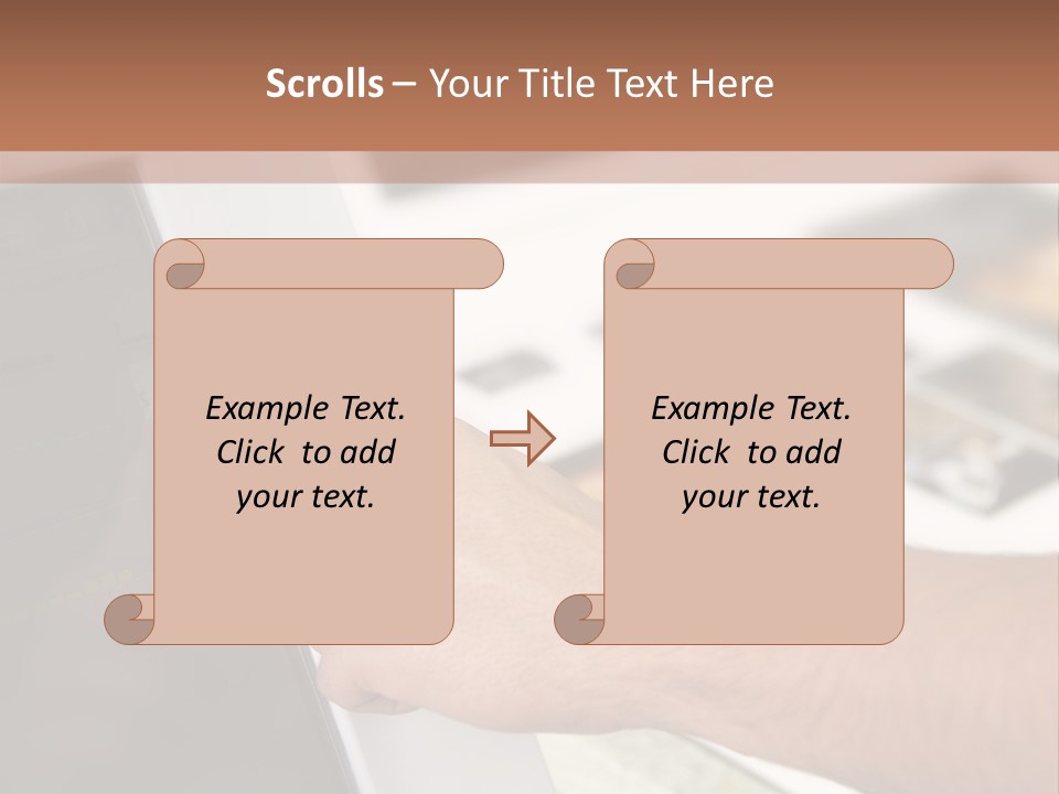 A Person Pointing At A Computer Screen On A Desk PowerPoint Template