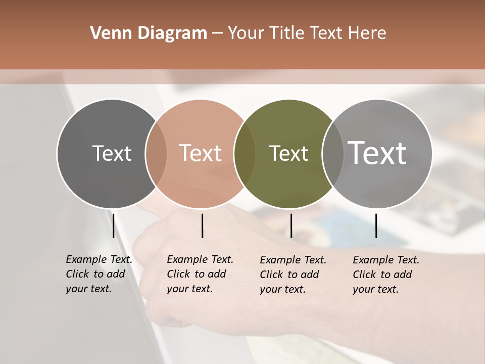 A Person Pointing At A Computer Screen On A Desk PowerPoint Template
