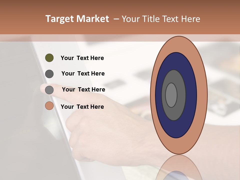 A Person Pointing At A Computer Screen On A Desk PowerPoint Template